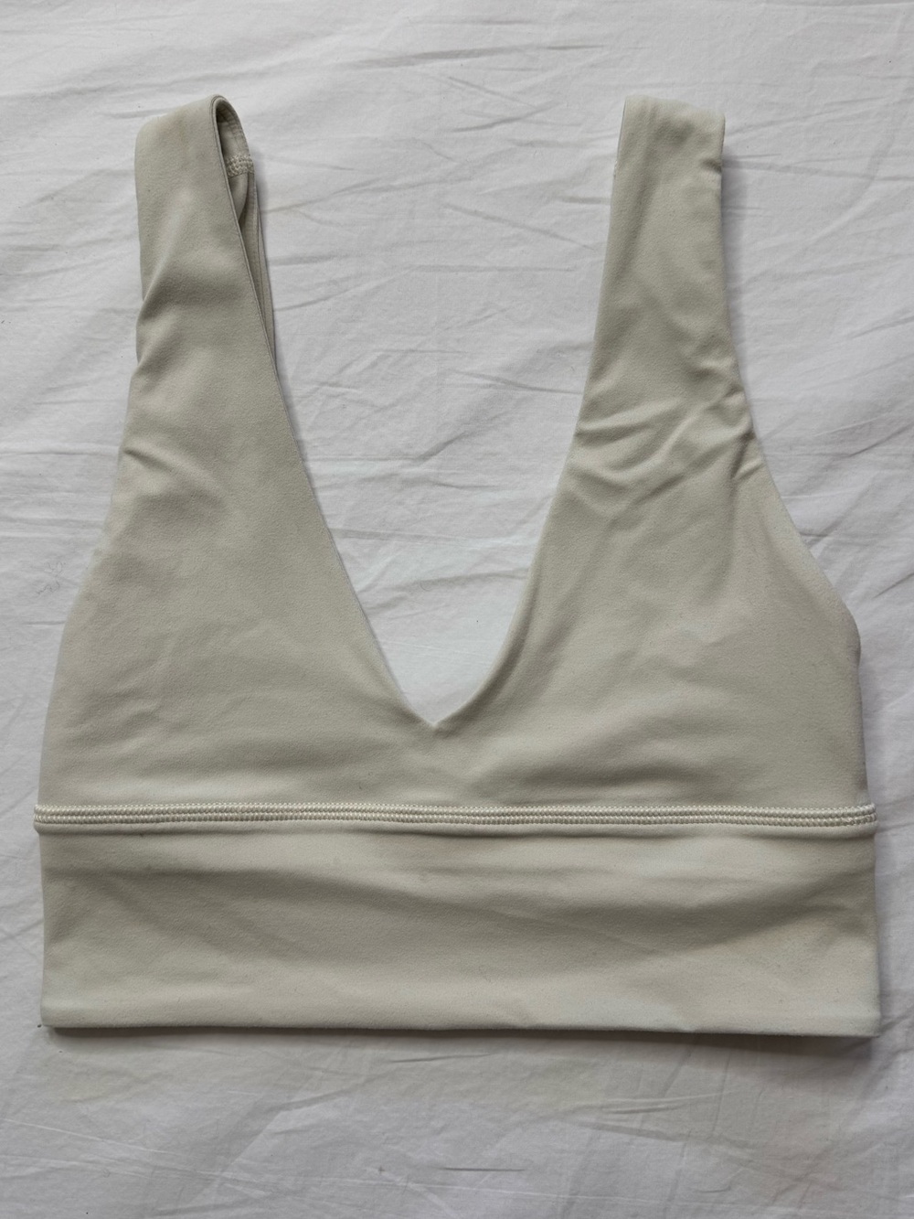 lululemon - Deep V Bralette — Light Cream Sports Bra